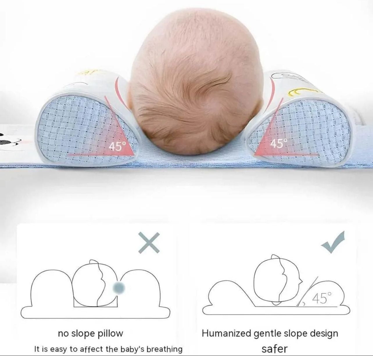 Adjustable Newborn Baby Head Shaping Pillow – Prevents Flat Head | Soft, Breathable & Comfortable Support (Random Color & Design)